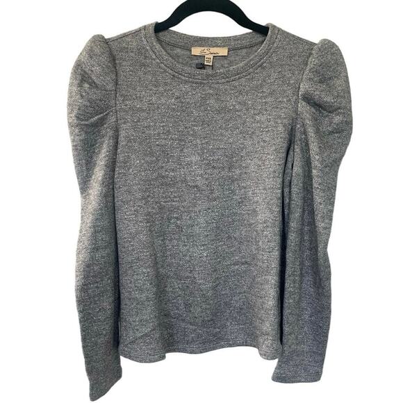 NWT Les Serein Puff Sleeve Long Sleeve Top Soft Gray Size XSmall - Picture 1 of 7
